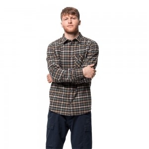 Camisas Jack Wolfskin Fraser Island Hombre Marrones Gris | ZM5189724