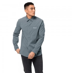 Camisas Jack Wolfskin Jwp Ls Hombre Gris | CR0578946
