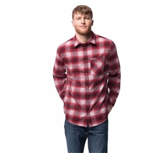 Camisas Jack Wolfskin Light Valley Hombre Rojas Oscuro | JZ4872361