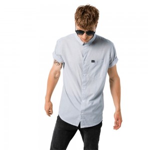 Camisas Jack Wolfskin Nata River Hombre Blancas Rayadas | WX1308756