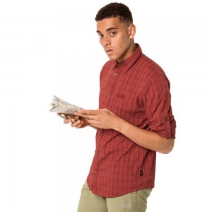 Camisas Jack Wolfskin Rays Flex Hombre Rojas | YK0298417