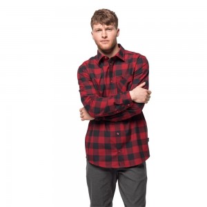 Camisas Jack Wolfskin Red River Hombre Rojas | PT2607189