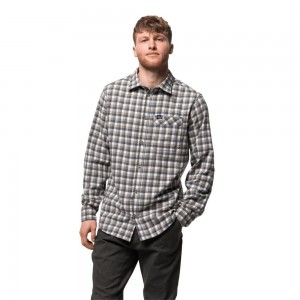 Camisas Jack Wolfskin River Town Hombre Gris | AL9504176