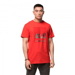 Camiseta Jack Wolfskin 365 Hideaway Hombre Rojas | WB7813402
