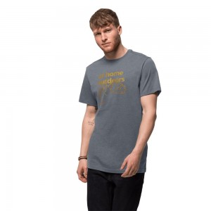 Camiseta Jack Wolfskin At Home Hombre Gris | JA6012947