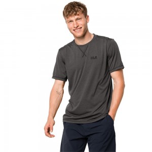 Camiseta Jack Wolfskin Crosstrail Hombre Gris Oscuro | LV4685237