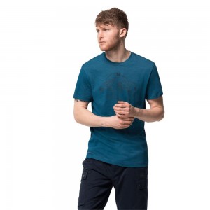 Camiseta Jack Wolfskin Ocean World Hombre Verde Menta | RB8269357