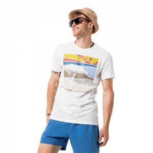 Camiseta Jack Wolfskin Savannah Hombre Blancas | BS8217043