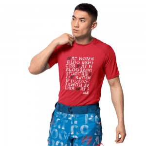 Camiseta funcional Jack Wolfskin Big Sky Hombre Rojas | TW2160598
