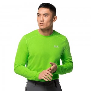 Camiseta funcional Jack Wolfskin Sky Range Longsleeve Hombre Verde | LJ4579810