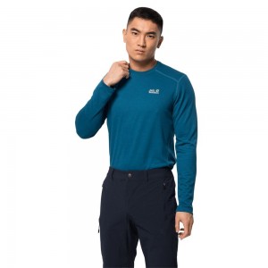 Camiseta funcional Jack Wolfskin Sky Range Longsleeve Hombre Verde Menta | HZ9254081