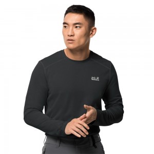 Camiseta funcional Jack Wolfskin Sky Range Longsleeve Hombre Negras | YN9385741