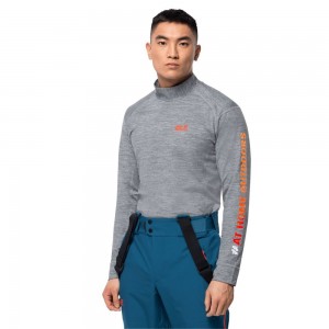 Camiseta funcional Jack Wolfskin Snow Sky Longsleeve Hombre Gris | MK7062835