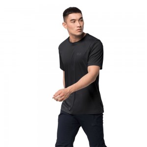 Camiseta funcional Jack Wolfskin Tech Hombre Negras | LV6053718