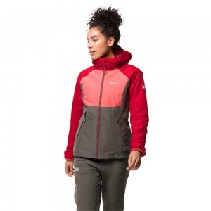 Chaqueta 3 En 1 Jack Wolfskin Mount Isa Mujer Rojas | UL9683104