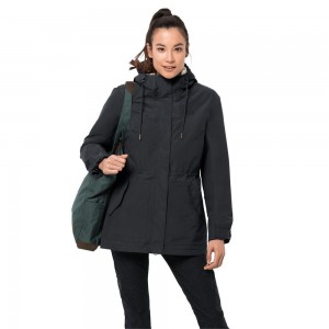 Chaqueta 3 En 1 Jack Wolfskin Rock Island Mujer Negras | KH0193457