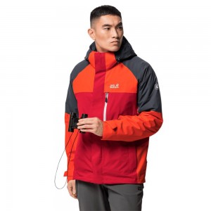Chaqueta 3 En 1 Jack Wolfskin Steting Peak Hombre Rojas | CH5470231