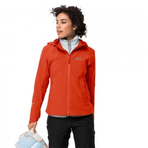 Chaqueta Impermeable Jack Wolfskin Atlas Tour Mujer Rojas | LT7456820