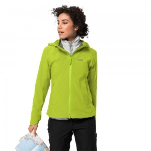 Chaqueta Impermeable Jack Wolfskin Atlas Tour Mujer Verde Claro | KT1678209