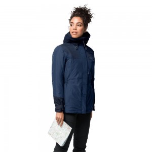 Chaqueta Impermeable Jack Wolfskin Brecon Range Insulated Mujer Indigo Oscuro | PM2631587