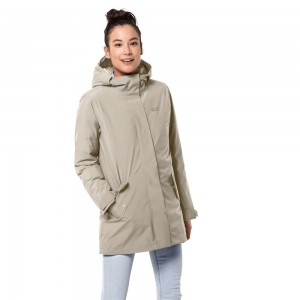 Chaqueta Impermeable Jack Wolfskin Cold Bay Mujer Gris | KQ8136742