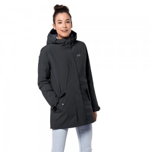 Chaqueta Impermeable Jack Wolfskin Cold Bay Mujer Negras | AC9328654