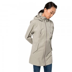 Chaqueta Impermeable Jack Wolfskin Dakar Mujer Gris | FG8471296