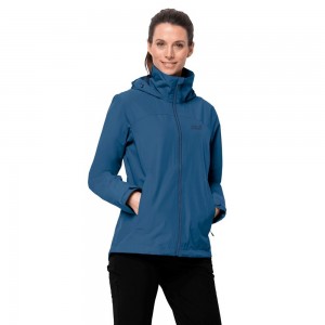 Chaqueta Impermeable Jack Wolfskin Evandale Mujer Indigo Azules | UN4239178