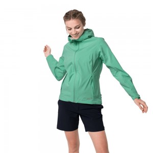 Chaqueta Impermeable Jack Wolfskin Jwp Shell Mujer Verde | AJ2183054
