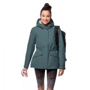 Chaqueta Impermeable Jack Wolfskin Lake Louise Mujer Verde Claro | EW3145068