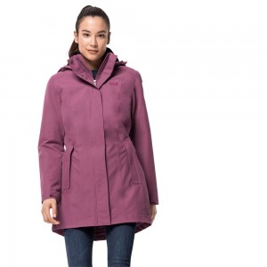 Chaqueta Impermeable Jack Wolfskin Madison Avenue Mujer Moradas | AD4375219