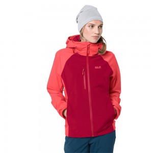 Chaqueta Impermeable Jack Wolfskin Mount Emin Mujer Rojas Oscuro | ZD9675210