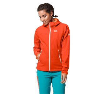Chaqueta Softshell Jack Wolfskin Eagle Peak Mujer Rojas | FA1479320