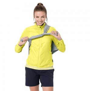 Chaqueta Softshell Jack Wolfskin Jwp Wind Mujer Amarillo | KA3418697