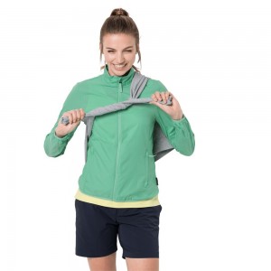 Chaqueta Softshell Jack Wolfskin Jwp Wind Mujer Verde | QF6308592