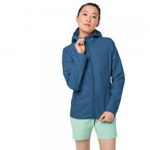 Chaqueta Softshell Jack Wolfskin Northern Point Mujer Indigo Azules | QZ1075469
