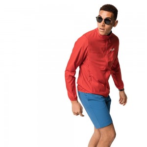 Chaqueta cortavientos Jack Wolfskin Jwp Wind Hombre Naranjas Rojas | ID3068524