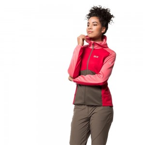 Chaqueta deportiva Jack Wolfskin Mount Isa Fleece Mujer Rojas | OV0193627