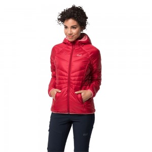 Chaquetas Aislantes Jack Wolfskin Argon Hoody Mujer Rojas | WY3510948
