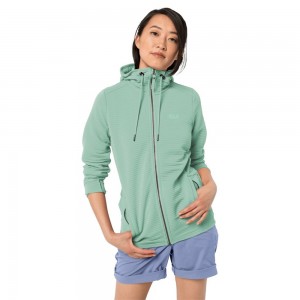 Chaquetas De Lana Jack Wolfskin Modesto Hooded Mujer Verde Menta | KW8356791