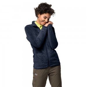Chaquetas De Lana Jack Wolfskin Pine Leaf Mujer Azules Rayadas | VF3520674