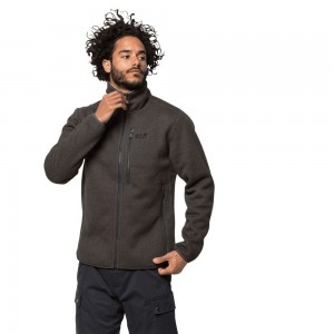 Chaquetas De Lana Jack Wolfskin Robson Fjord Hombre Gris Marrones | QA6794120