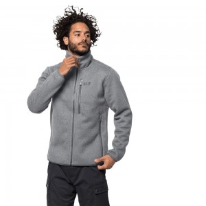 Chaquetas De Lana Jack Wolfskin Robson Fjord Hombre Gris | VB6140359