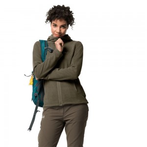 Chaquetas De Lana Jack Wolfskin Skywind Hooded Mujer Gris | QC2083146