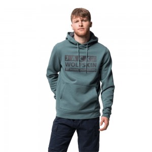 Jerséis Jack Wolfskin Brand Hoody Hombre Verde Claro | PR9638452