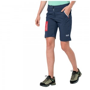Pantalón corto softshell Jack Wolfskin Overland Mujer Indigo Oscuro | NX6817304