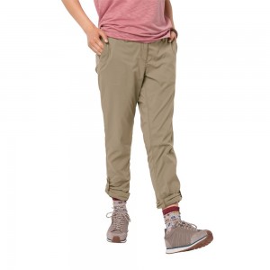Pantalones Casuales Jack Wolfskin Desert Roll-up Mujer Marrones | WN2045378
