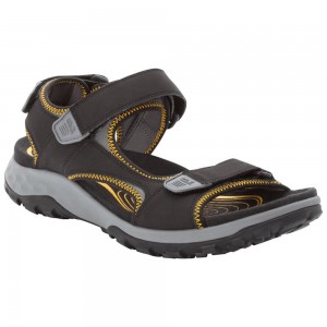 Sandalias Jack Wolfskin Rocky Path Hombre Black/Yellow | XO1948052