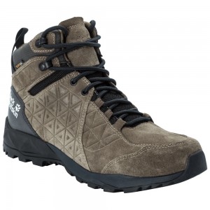 Zapatillas de Senderismo Jack Wolfskin Cascade Hike Lt Texapore Mid Hombre Khaki/Black | BK1036958