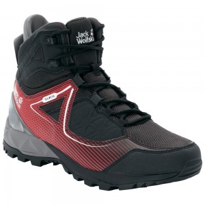 Zapatillas de Senderismo Jack Wolfskin Cascade Hike Xt Texapore Mid Hombre Black/Red | EL5602834